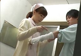 Quickie in the shower with a stunning Japanese nurse who loves it